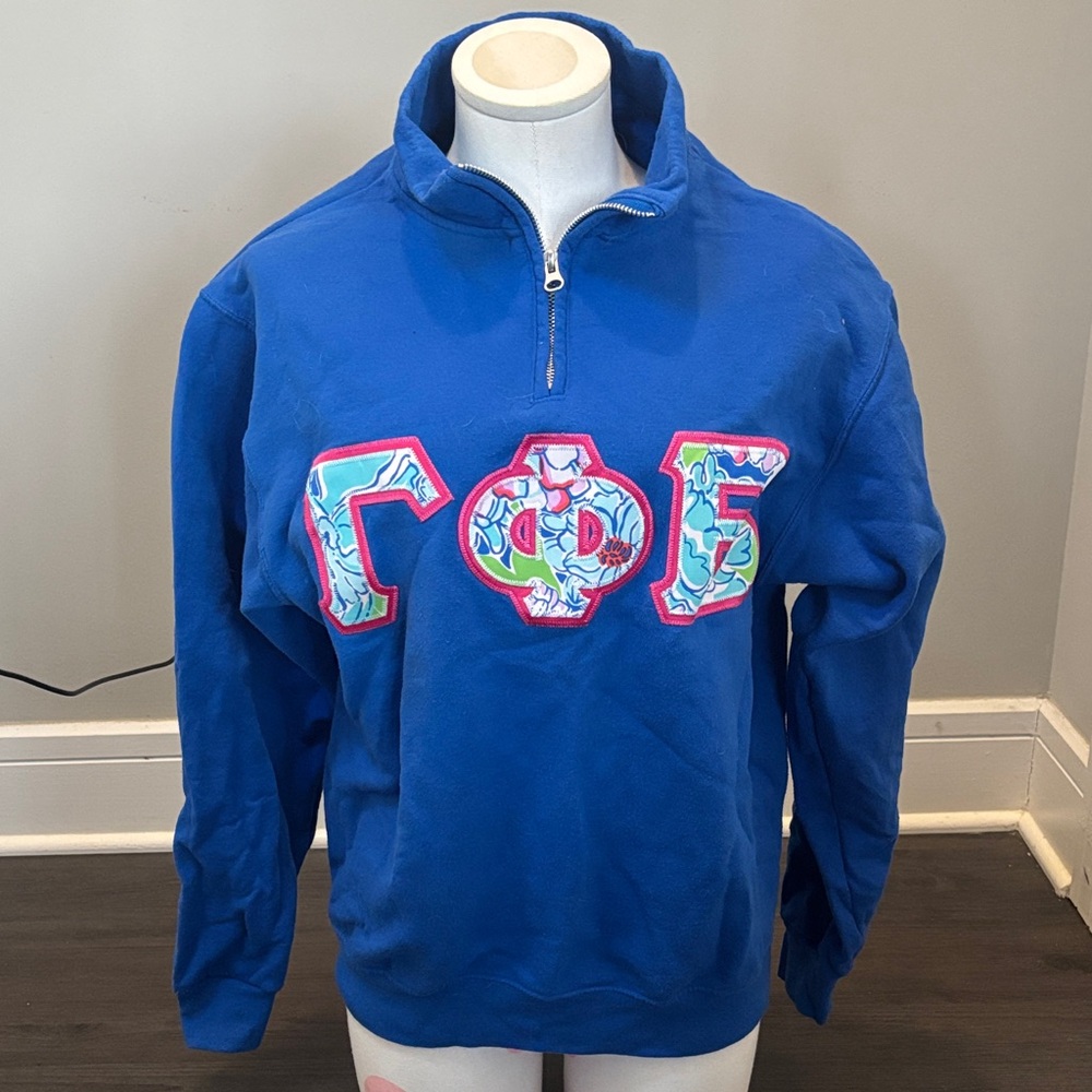Blue Greek Letter Quarter-Zip Sweatshirt